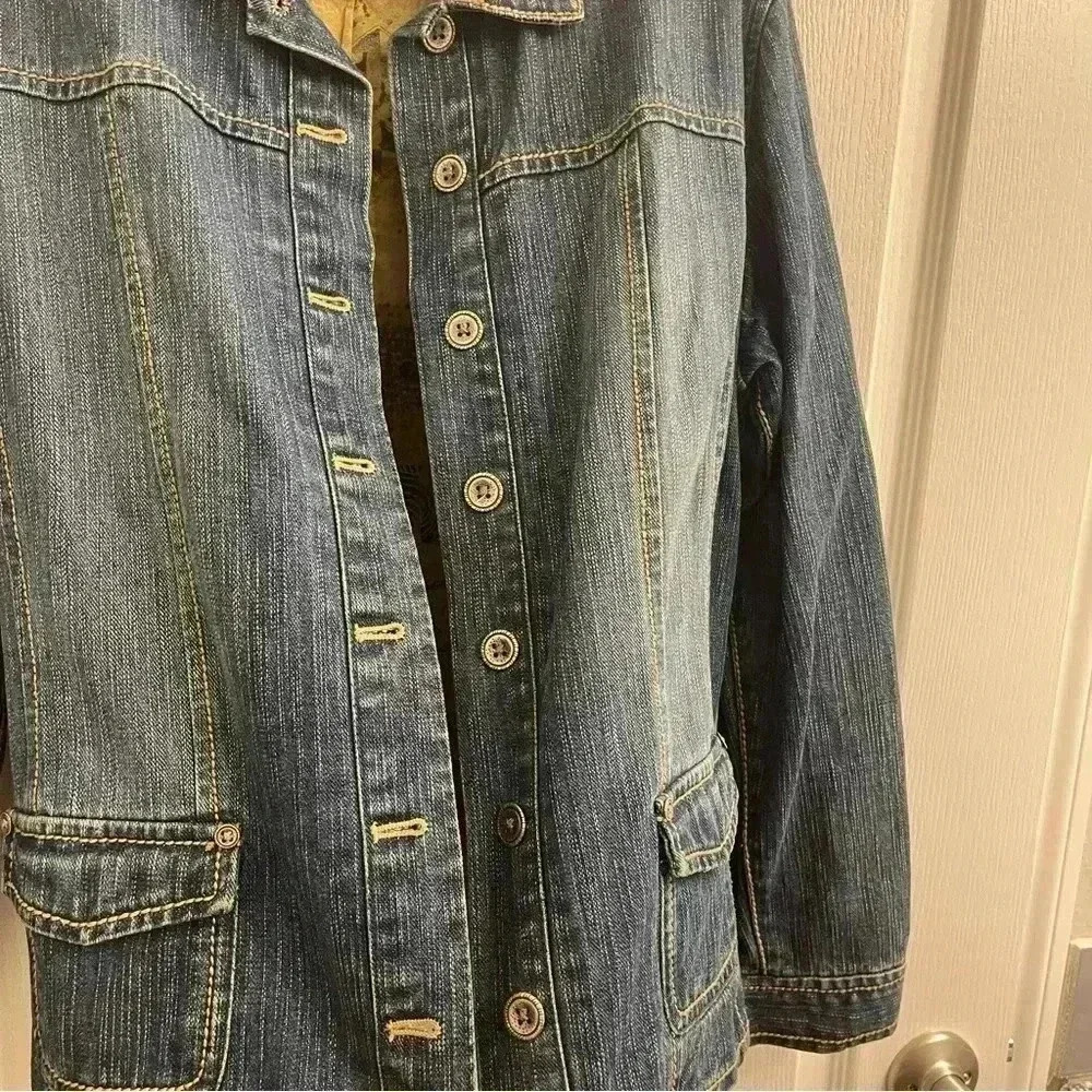 Chico’s Lined Denim Jacket - Picture 6 of 11